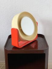 Specchio Trucco Doppio Lato Retroilluminato ALLIBERT mod W93 Arancione Plastica Space Age 70