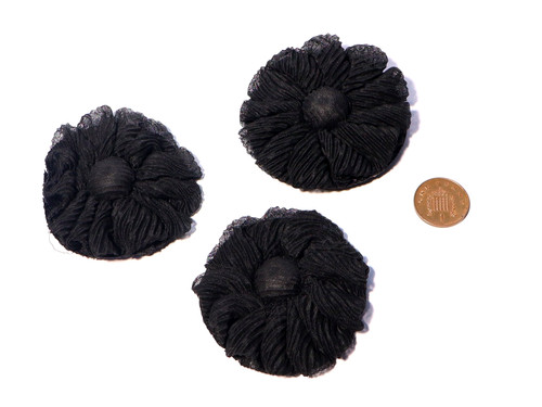 19thc masonic black flower - 19thc,