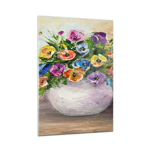 Quadro vetro 50x70cm fiori - su,