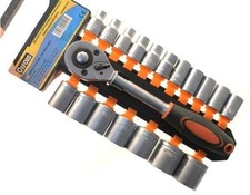 SET CHIAVI A BUSSOLA CON CRICCHETTO DA 1/2 20 PEZZI 8 - 32 mm CHROME VANADIUM