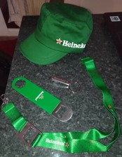 LOTTO 4 GADGET BIRRA HEINEKEN Cappello-Apribottiglie-Portachiavi-Laccio Porta