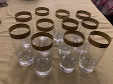 11 bicchieri da whisky Anni 90 Con Bordo Oro