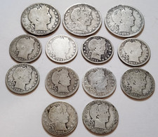 (13) Mezzi dollari da barbiere