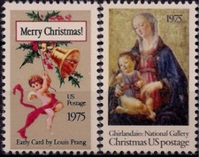 USA 1975 Angelo di Natale Campanella Madonna e Bambino Dipinti Domenico Ghirlandai MNH