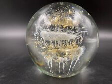 Fermacarte soprammobile bellissima sfera VETRO  MURANO MEDUSA D'ORO