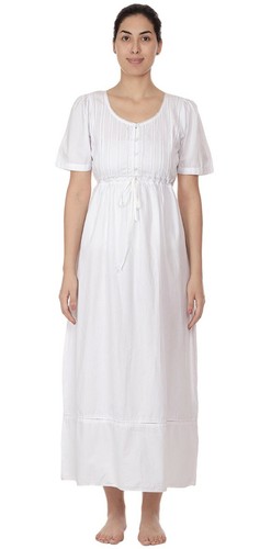 Camicia notte cotone - cotone, bianco