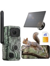 Fototrappola 2K 4G SIM Fotocamera da Caccia con Batteria e pannello Solare 940nm