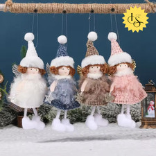 4x Decorazioni Natalizie Bambole Da Appendere Per Albero Di Natale Angioletti 