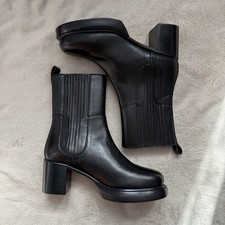 Free People Onyx Chelsea stivali plateau pull on taglia 9 caviglia in pelle nera