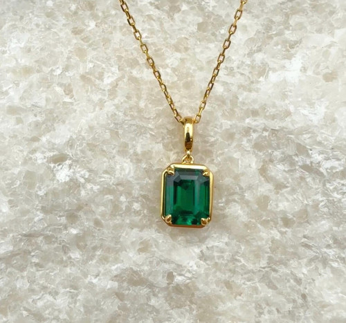 Collana con ciondolo - , smeraldo
