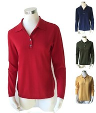 Polo donna maglione 100% lana Fb marina oliva rosso giallo taglia 50 saldo sgombero