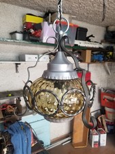 Lanterna LAMPADARIO Tondo con catena  ferro battuto