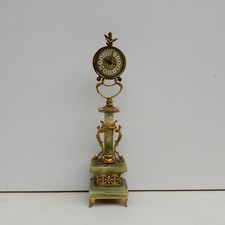 ANTICO OROLOGIO DA TAVOLO BLESSING WEST GERMANY IN OTTONE ONICE  NON FUNZIONANTE