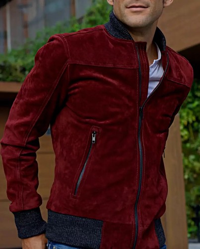 Bomber bordeaux giacca - , pelle