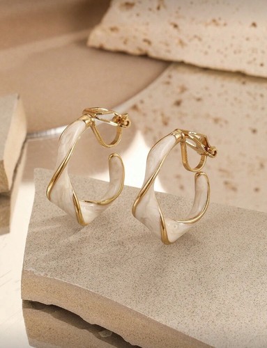 Orecchini clip smalto - on,