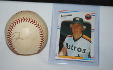 Dave Smith, Houston Astros, baseball firmato, su baseball LL, firma dura