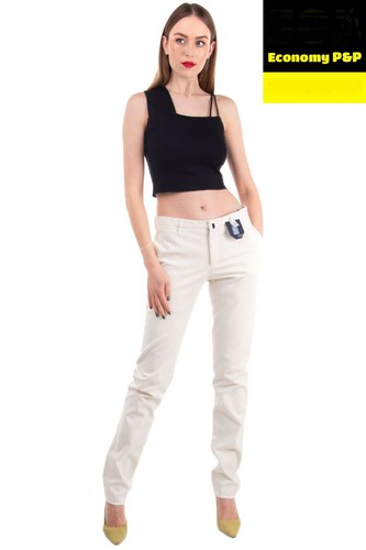 Pantaloni donna avorio - pantaloni, slim