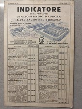 1934 CGE Indicatore stazioni radio Europa e Mediterraneo Compagnia Generale ....