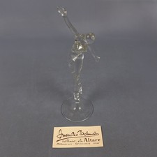 Scultura Vetro Ballerina Firmata Amanzio Bormioli Altare Statua Vintage XX Sec.