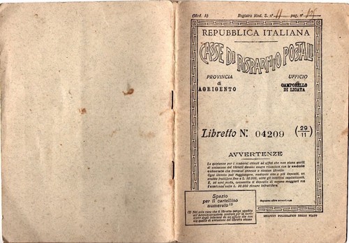 Libretto risparmio postale - libretto,