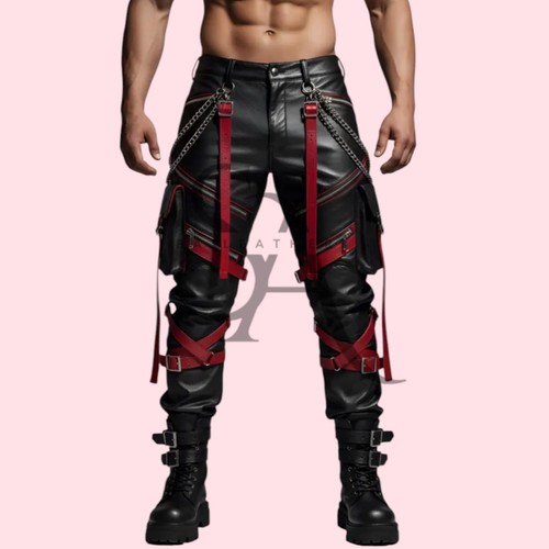 Pantalone uomo pelle gotica