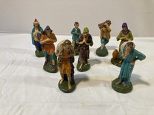 8 Vecchie Statuine Presepe In Terracotta Altezza13,5/14 cm—difetti