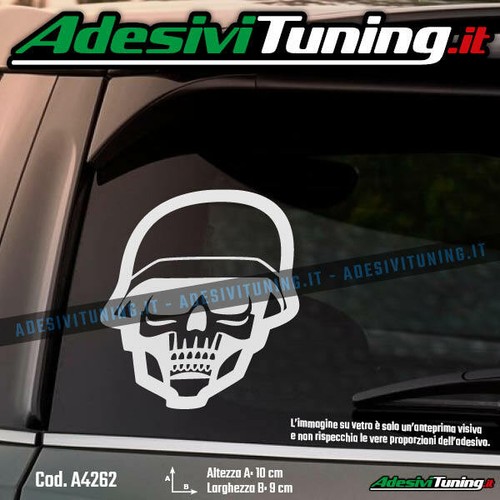 Adesivo teschio con elmetto - adesivo,