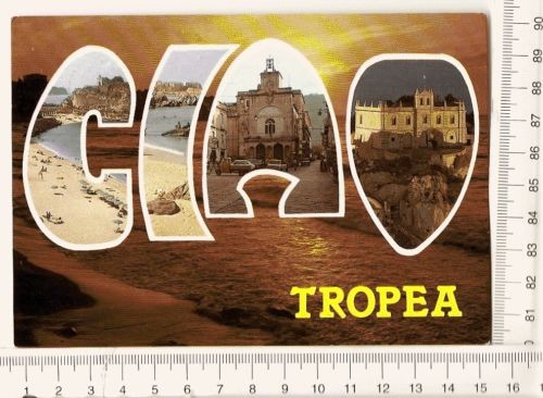 Cartolina ciao tropea - tropea, fiat