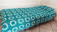 Vintage 1970s Coperta blu lana