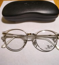 Montatura Occhiali RAY-BAN Clubround Trasparenti Metallo NUOVI UNISEX CUSTODIA