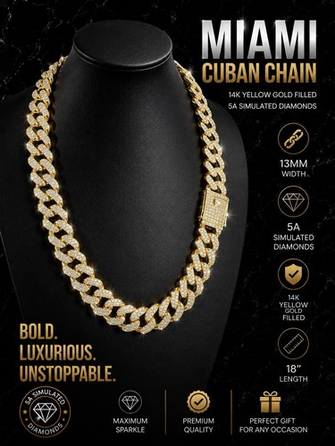 Catena cubana iced out cz - iced,