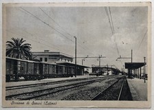 CARTOLINA SCAURI STAZIONE FERROVIARIA TRENO VAGONE LATINA PAESAGGISTICA
