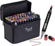 Set Pennarelli Artistici touch-kikyou 80 Colori Doppia Punta,Inchiostro Alcolico