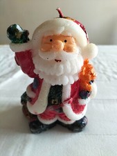 CANDELA  A FORMA DI BABBO NATALE DECORAZIONE NATALIZIA ROSSO MULTICOLORE NUOVO