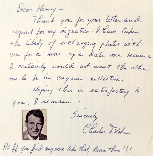 Charles drake lettera firmata - charles,
