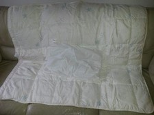 Trapunta per lettino (bianco/blu) + cuscino 