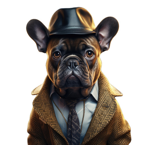 Bulldog francese cane - , auto