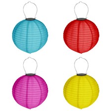 4er Set Solare Lampione Ø 20cm Sfera LED Paralume Decorazione Giardino Colorato