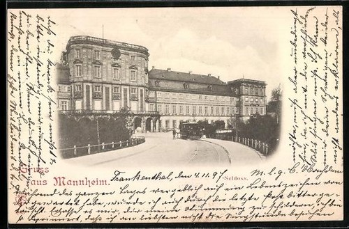 Cartolina mannheim castello - castello, e