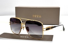 Occhiali da sole DITA GRAND EMPERIK DTS159-A-01 nero opaco/oro - lenti grigio antico