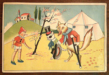 Cartoncino PINOCCHIO, IL GATTO E LA VOLPE di GALBIATI, anni '50 - 32x21 - RARA*