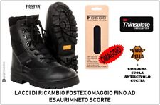 Anfibio Anfibi Stivali Scarponcino Nero Militare Fostex + Lacci Omaggio Offerta