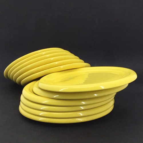 Vintage yellow ceramic plate - vintage,