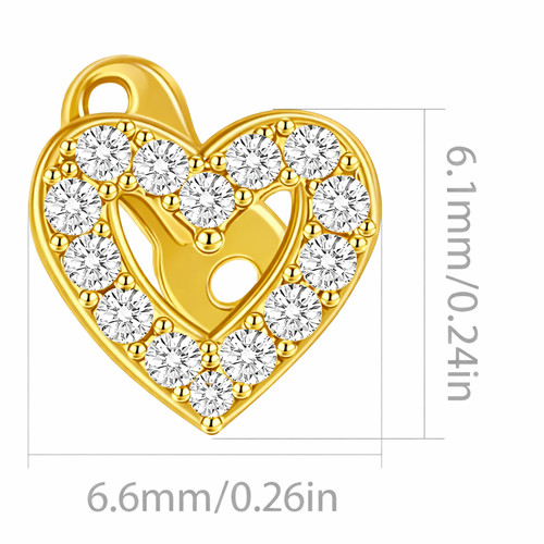 Piercing dermico cuore oro - cuore, in