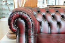 Chesterfield Divano Chester Brighton Rosso Antico Vera Pelle