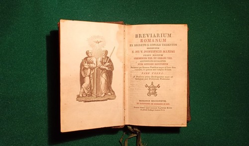Libro antico breviario romano - libro, antico-