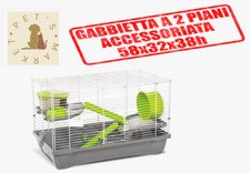 DUFFY 2 Gabbia per CRICETI Cavie Topi Piccoli Roditori Accessoriata 58x32x38h