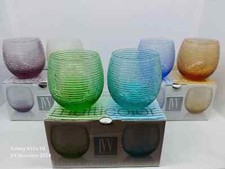 IVV MULTICOLOR 2 BICCHIERI VETRO TRASPARENTE GLASS VERRE 8,5x7 ENTRA E LEGGI