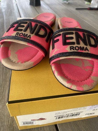 Fendi roma slide canvas - fendi,