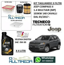 TAGLIANDO 3 FILTRI OLIO SELENIA JEEP COMPASS II 1.4 MULTIAIR BENZ. 103KW 140 CV